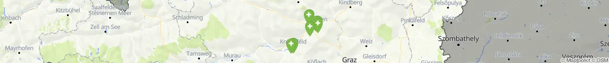 Kartenansicht für Apotheken-Notdienste in der Nähe von Kraubath an der Mur (Leoben, Steiermark)